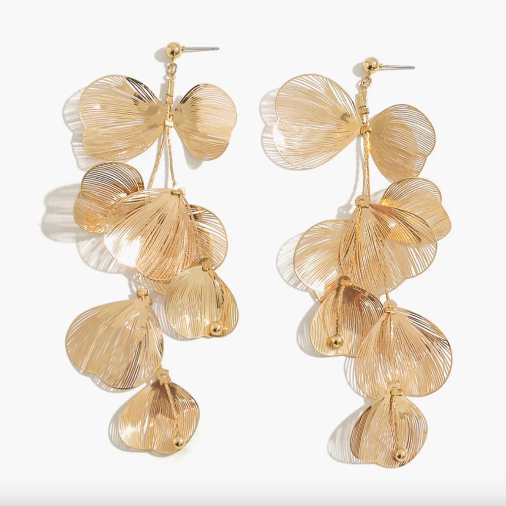 Ginkgo Leaves Long Dangling Earrings